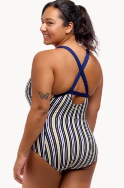 Admiralty Stripe Brace Me Back One Piece