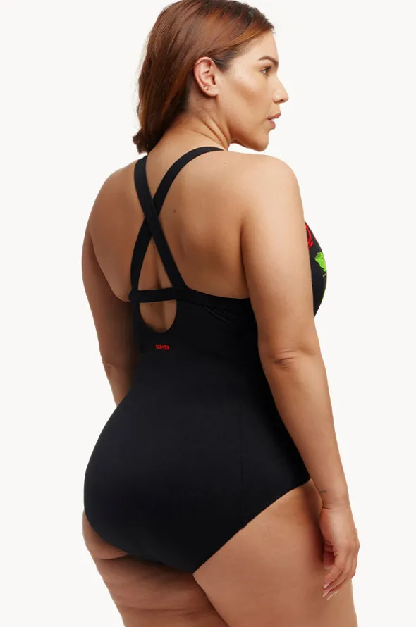 Black Rose Brace Me Back One Piece