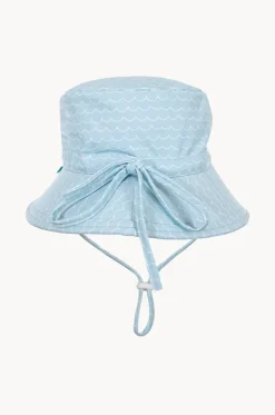 Boys Blue Waves Wide Brim Swim Hat