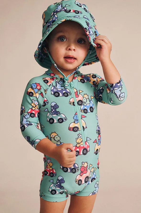Boys Racer Dino Swim Hat