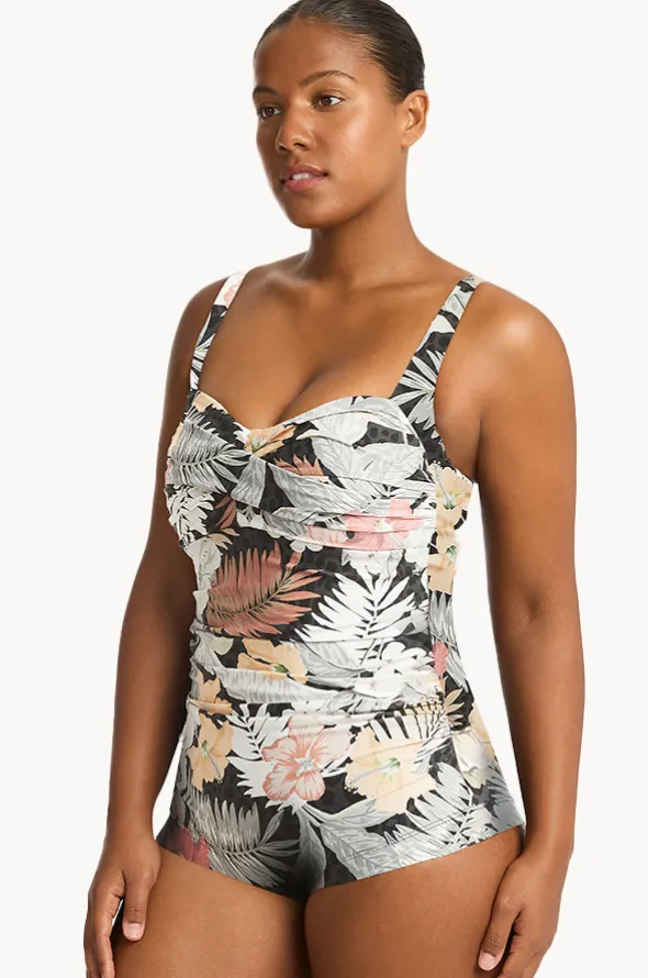 Calypso Twist Front Boyleg One Piece