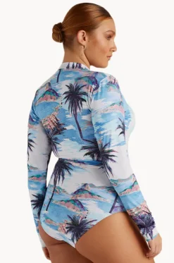 Cartolina Ruched Long Sleeve Sunsuit