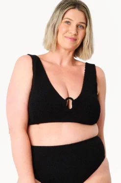 Crinkle Classic Ring V Neck Bralette