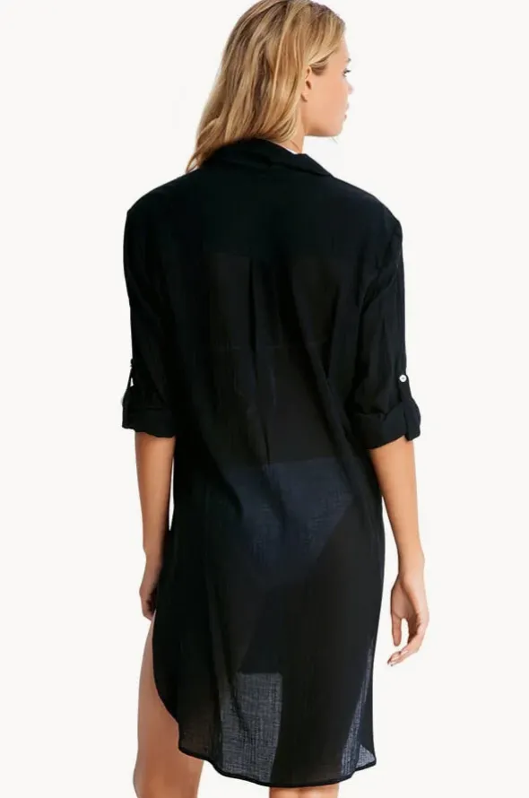 Crinkle Twill Beach Shirt