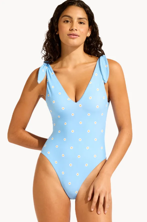 Daisy Chain Deep V Neck Maillot