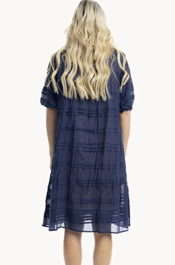Essentials Cotton Gauze Pleated Dress