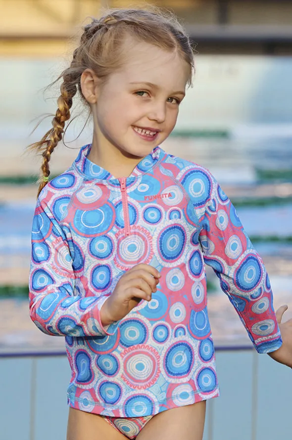 Girls Bundjalung Blue Suntop