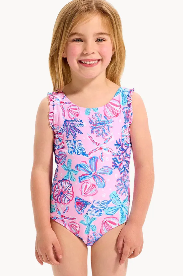 Girls Coral Sea Frill One Piece