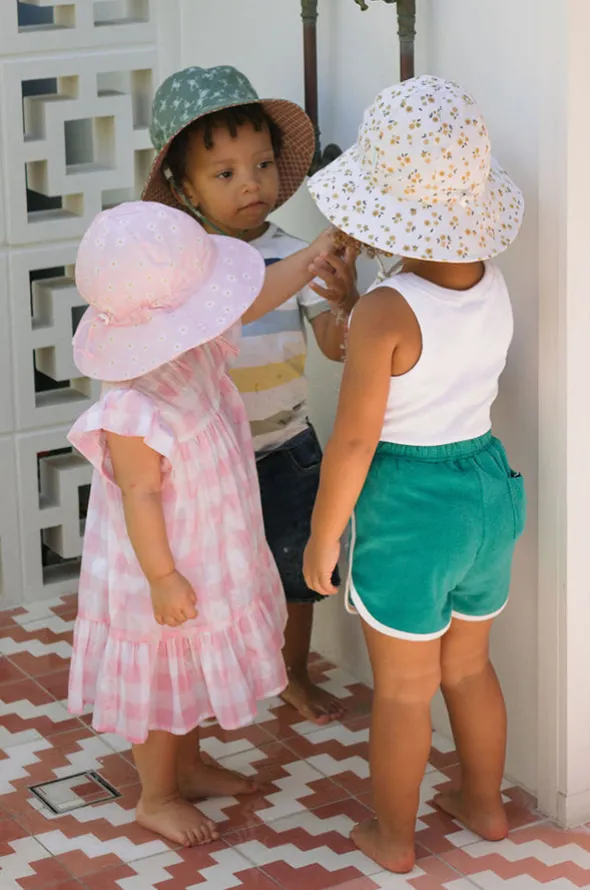 Girls Daisy Fields Wide Brim Swim Hat