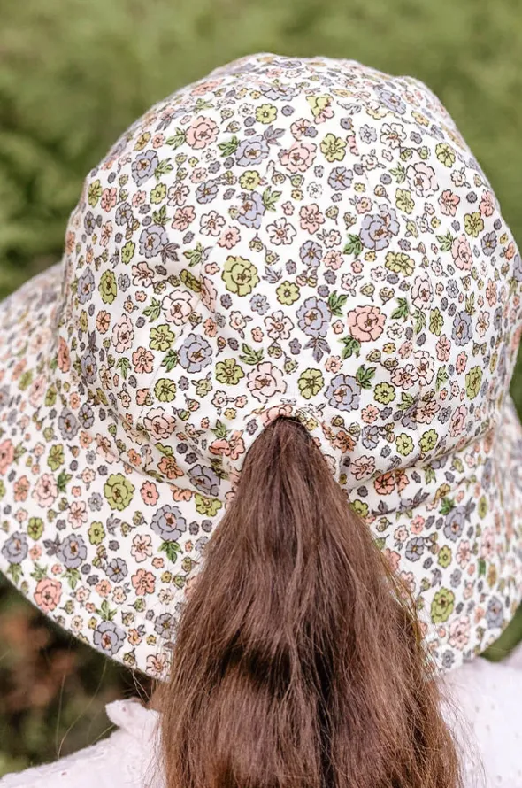 Girls Floret Ponytail Bucket Hat