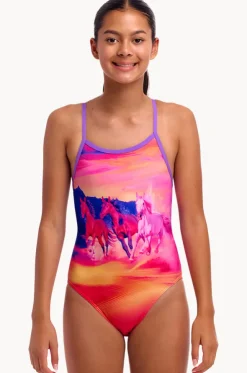 Girls Go Riding Single Strap One Piece