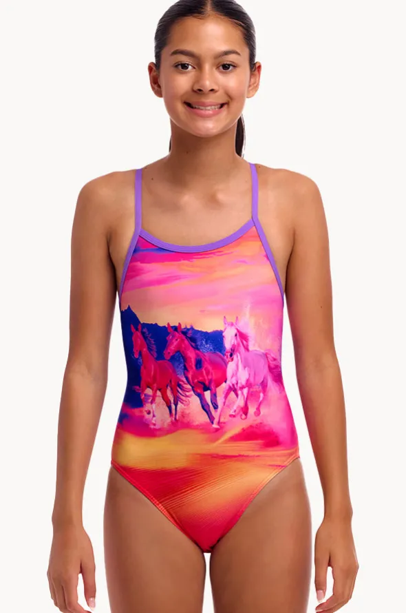 Girls Go Riding Single Strap One Piece