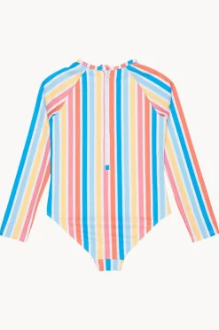 Girls Holy Stripe Long Sleeve Sunsuit