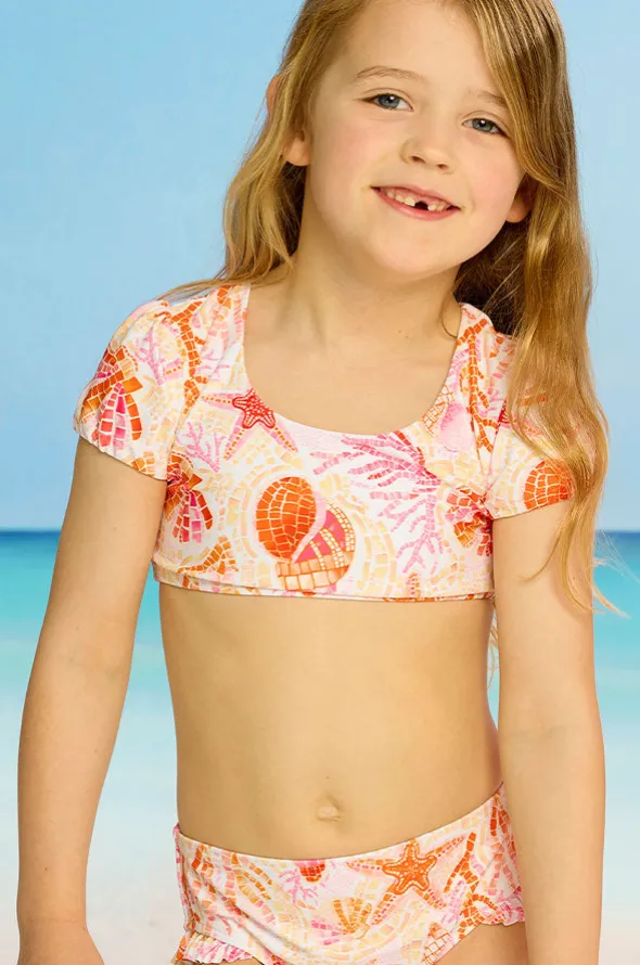 Girls La Mer Short Sleeve Crop Set
