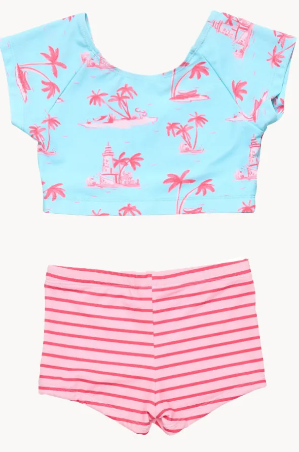 Girls Lighthouse Island Crop Suntop Set