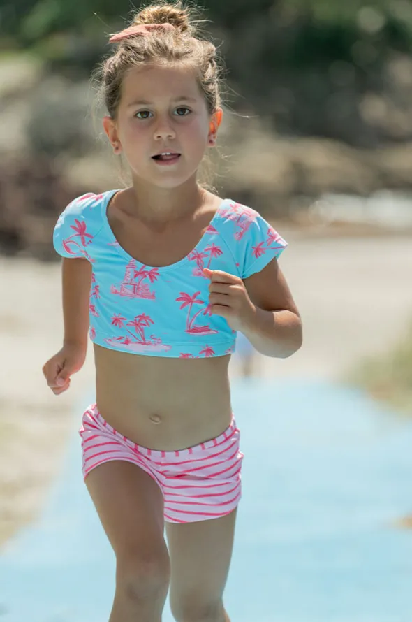 Girls Lighthouse Island Crop Suntop Set