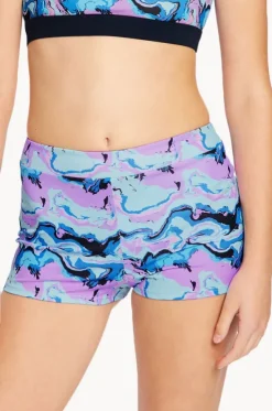 Girls Marble Performance Hi Waist Short