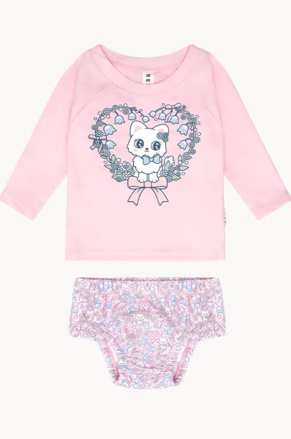 Girls Meow Meow Suntop Set