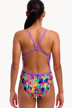Girls Mess Match Single Strap One Piece