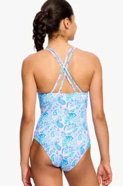 Girls Paisley Pink Cross Back One Piece