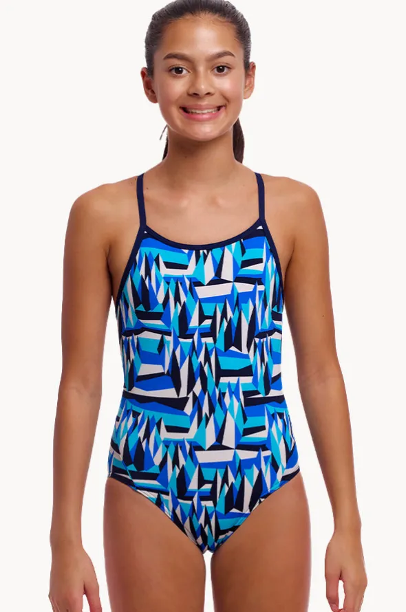 Girls Polar Caps Diamond Back One Piece