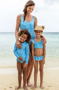 Girls Santorini Blue Sunsuit