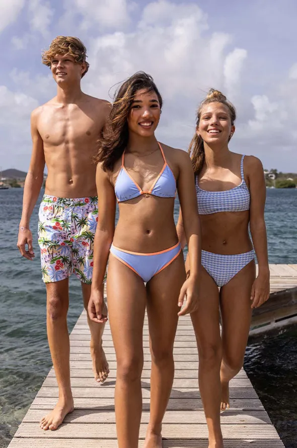 Girls Seaside Gingham Crop Set