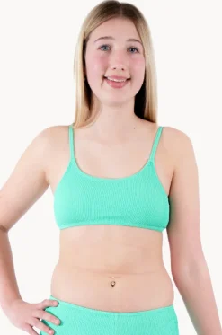 Girls Textured Scoop Crop