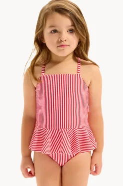 Girls Textured Stripe One Piece