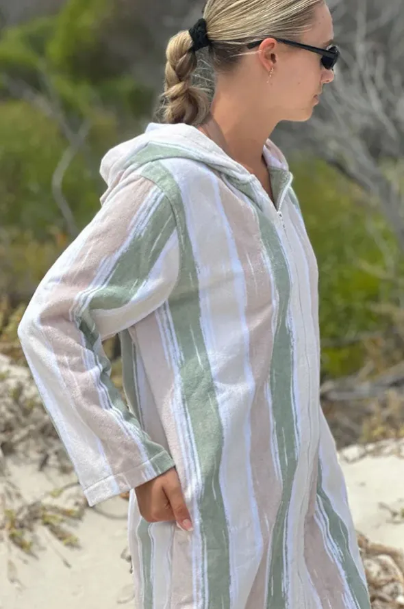 Island Sand Hooded Towelling Robe M/L
