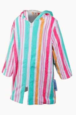 Kids Hawaiian Stripe Hooded Towel Robe 5-7Y