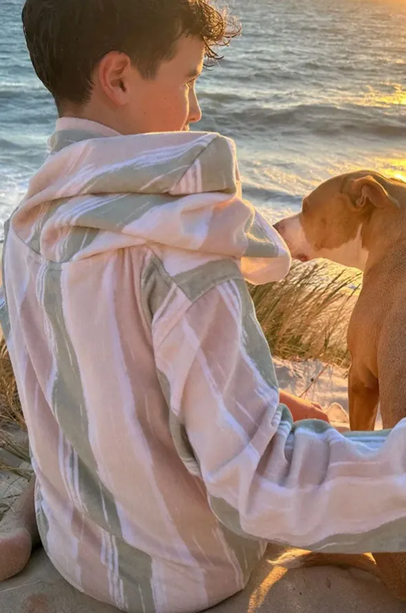 Kids Island Sand Hooded Towelling Robe 7-11Y