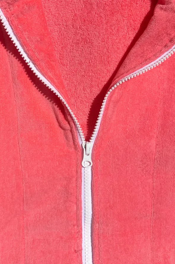 Kids Salty Peach Hooded Towelling Robe 7-11Y