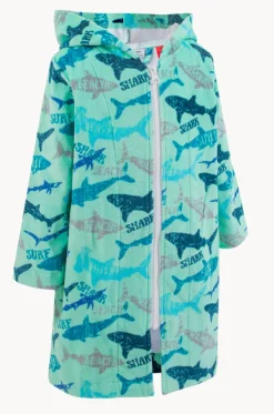 Kids Sharky Hooded Towelling Robe 3-5Y
