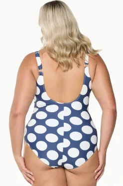 Large Polka Dot Tie Waist One Piece