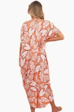 Leaves Frilled Toga Dress