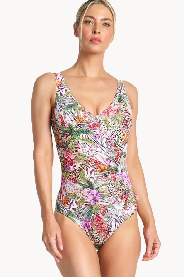 Lilymaze Gathered Surplice One Piece