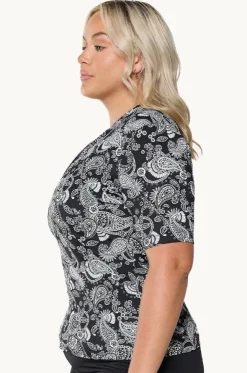 Mono Paisley Short Sleeve Suntop