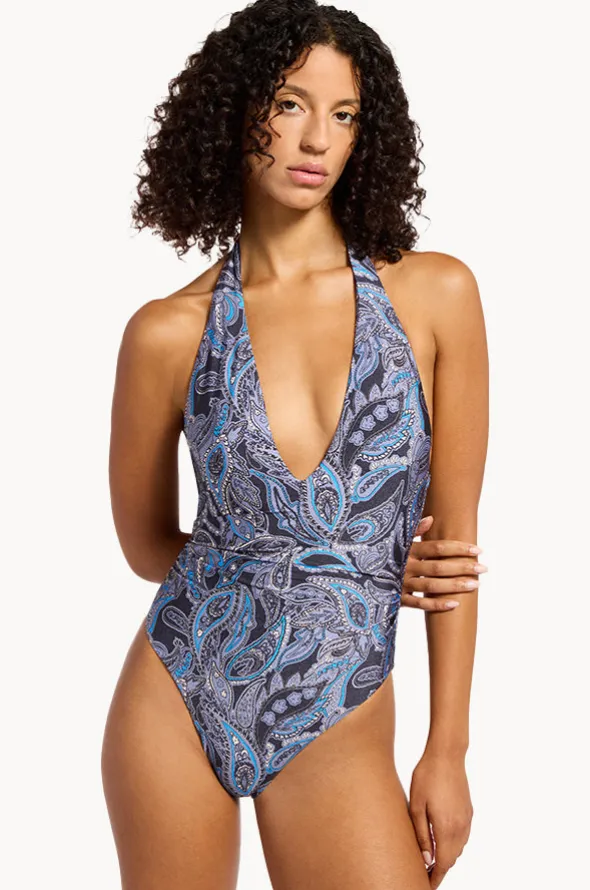 Oasis Paisley Plunge One Piece