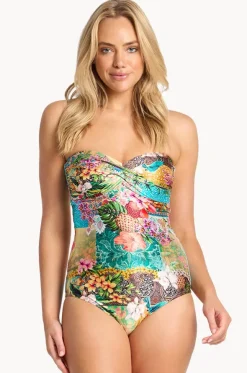 Papaya Twist Bandeau One Piece