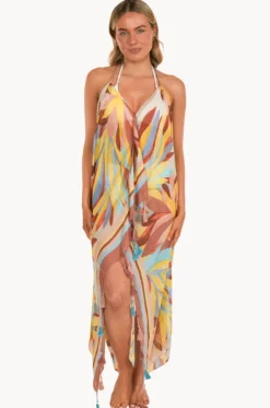Paradise Found Maxi Halter Dress