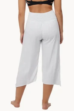 Plain 3/4 Rouched Tie Pants