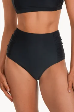 Plain Gathered High Waist Pant