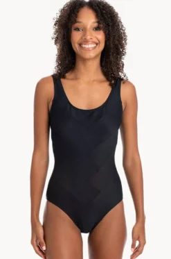 Plain Textured Round Neck One Piece