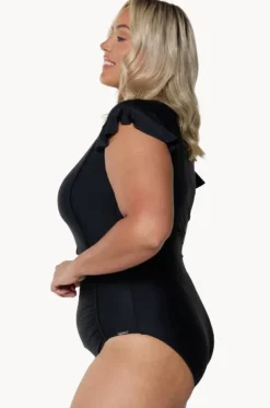 Plain Zip Front One Piece