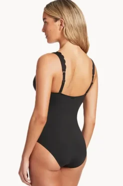 Scalloped Longline Tri One Piece