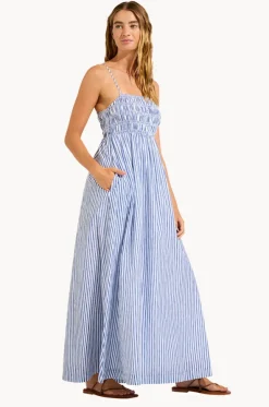 Shirred Midi Dress