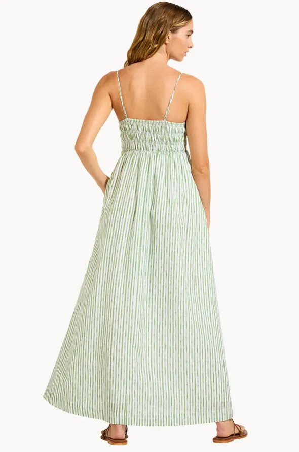 Shirred Midi Dress