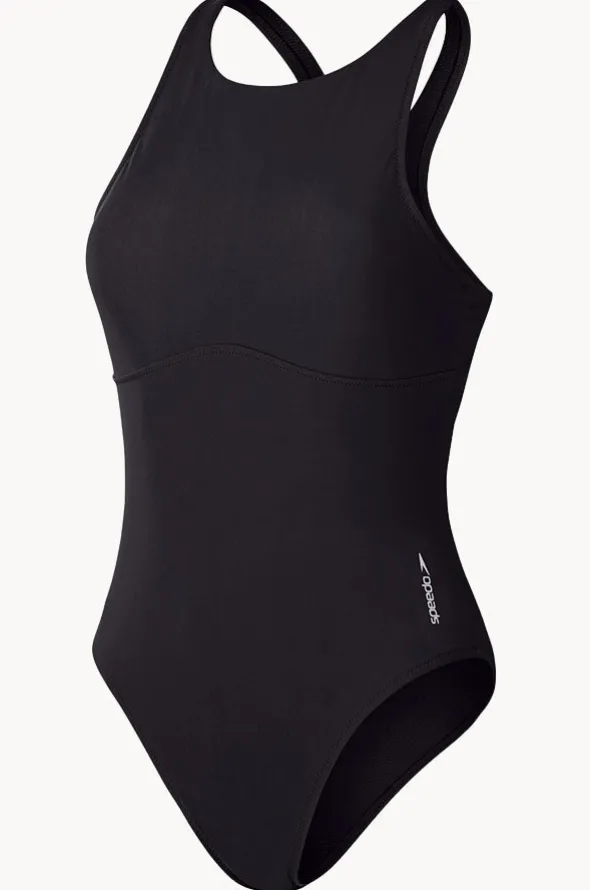 Solid High Neck One Piece