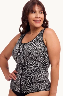 Space Signals DD/E Cup Zip Tankini Separate